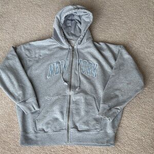 Oversized Gray New York Hoodie